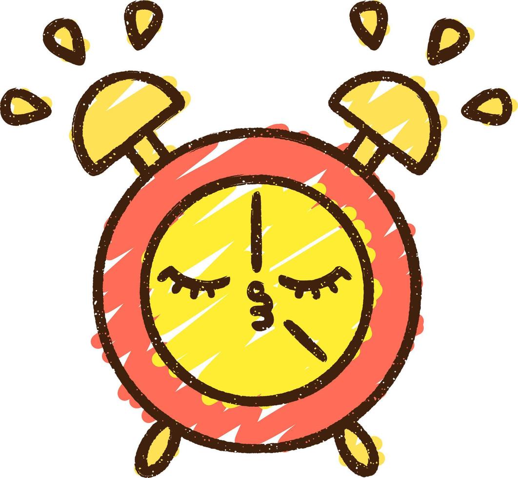 Alarm Clock Chalk Drawing vector