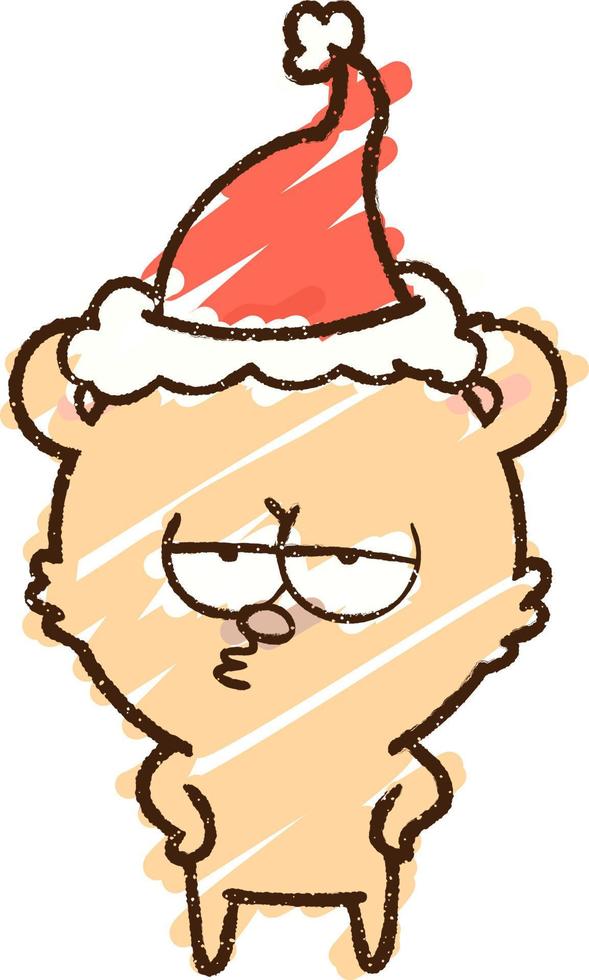Christmas Bear Chalk Drawing vector