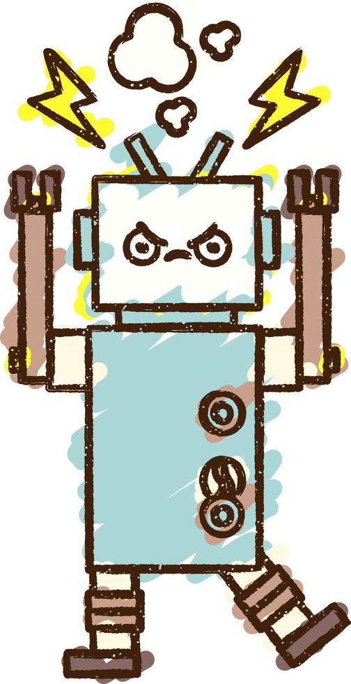 Robot Chalk Drawing vector