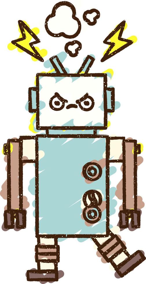 Robot Chalk Drawing vector