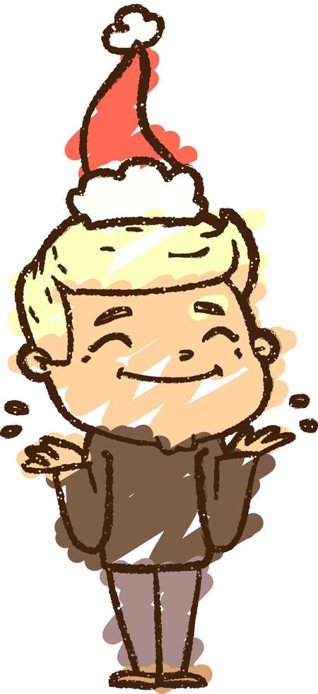 Christmas Man Chalk Drawing vector
