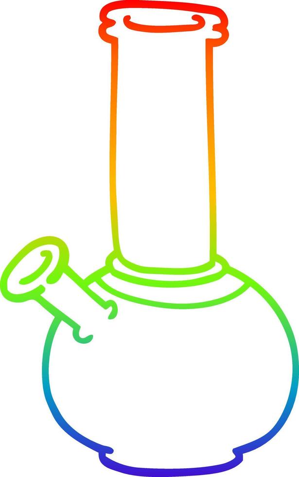 bong de dibujos animados de dibujo de línea de gradiente de arco iris vector