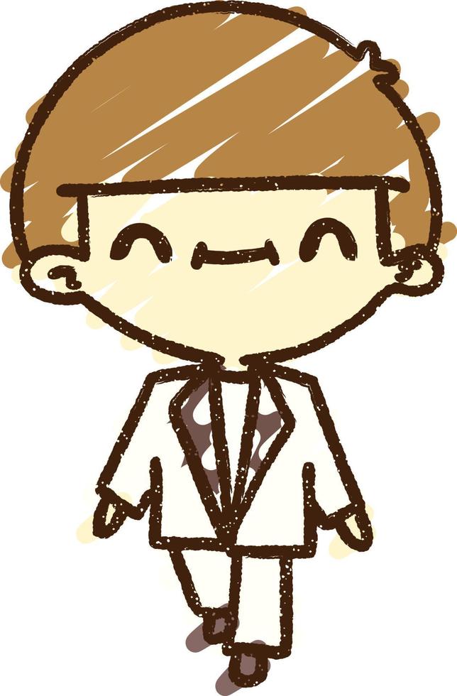 Suited Man Chalk Drawing vector