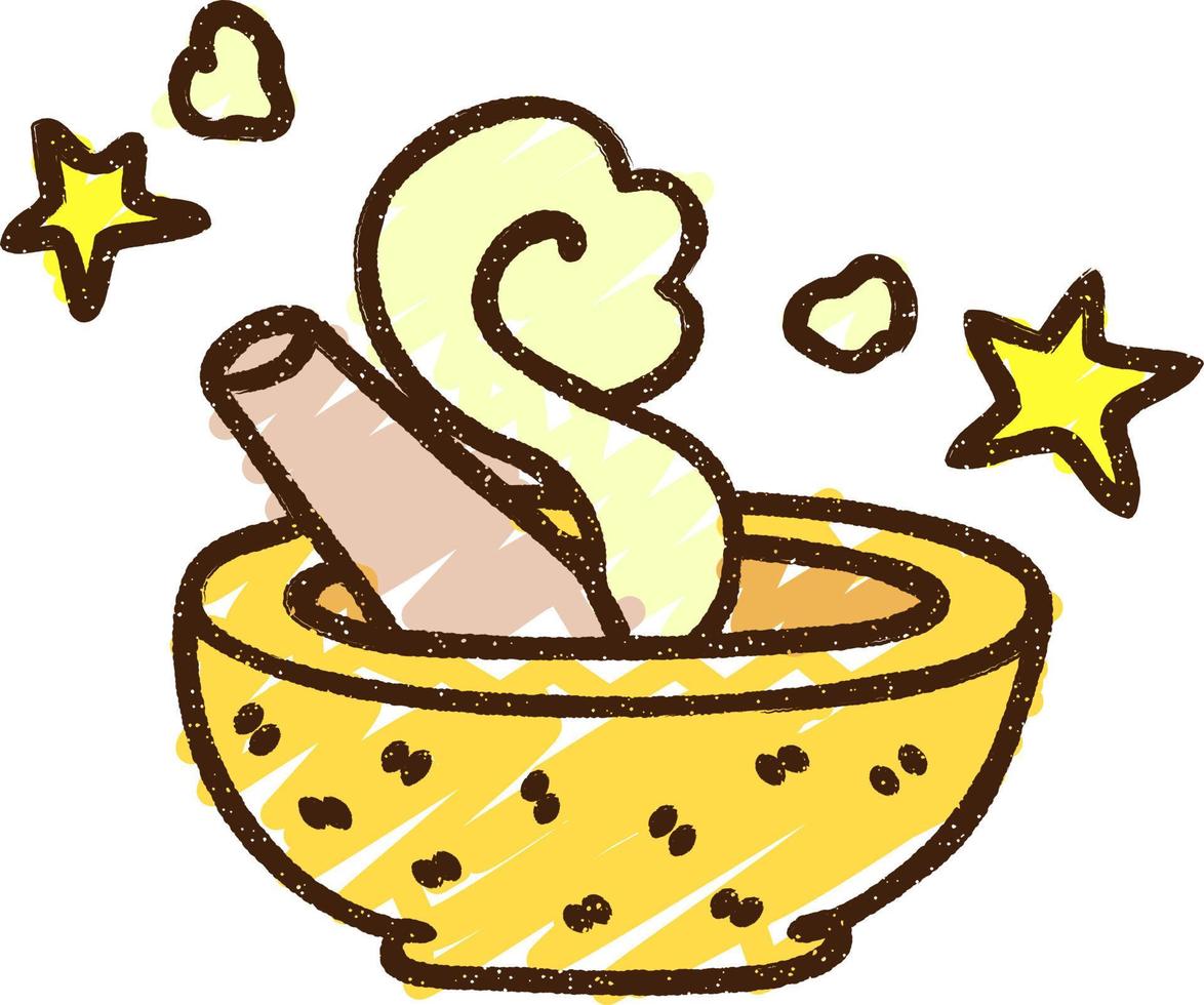 Magical Pestle Chalk Drawing vector