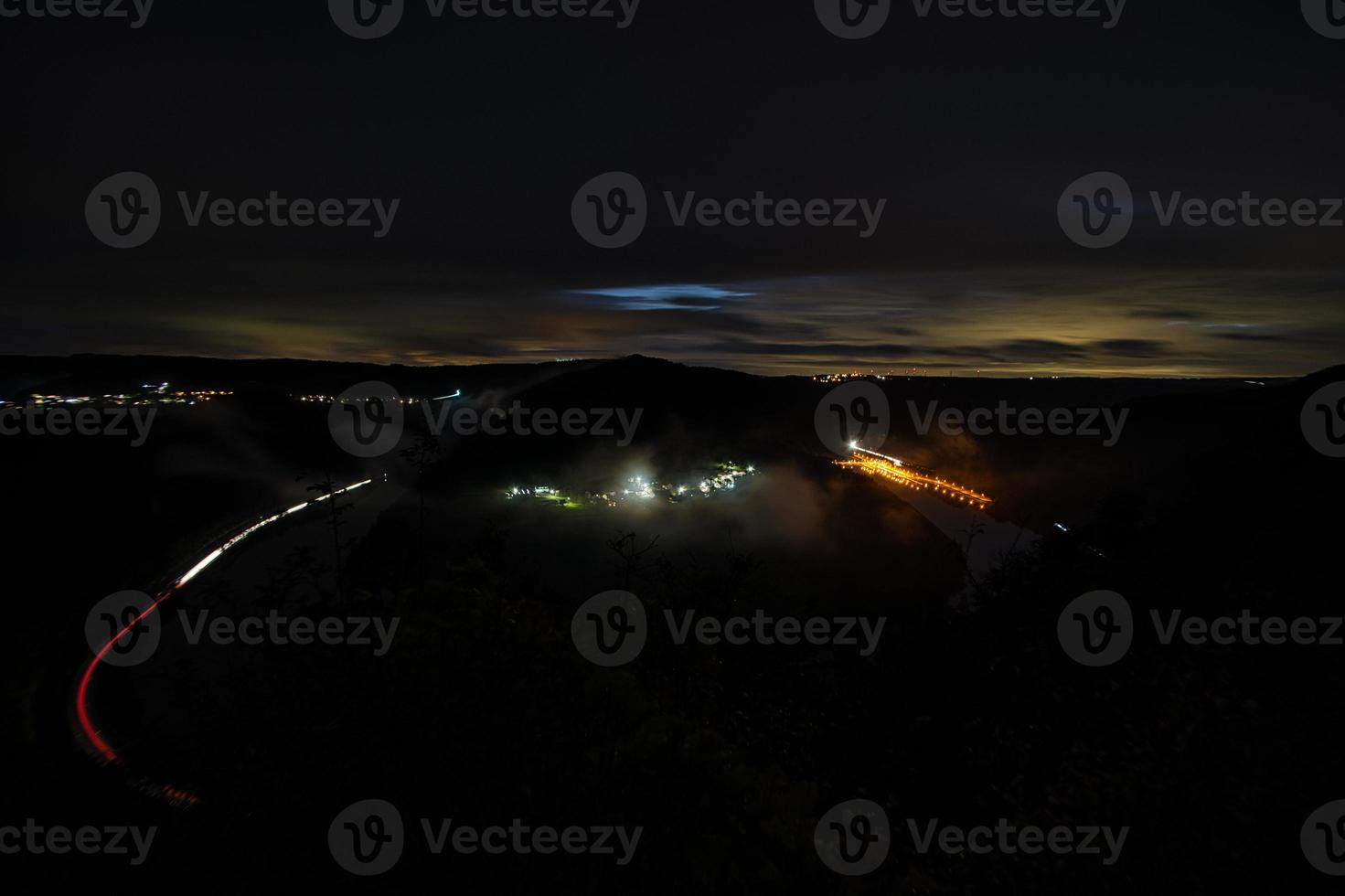 long time exposure at blue hour from the small Saarschleife. photo