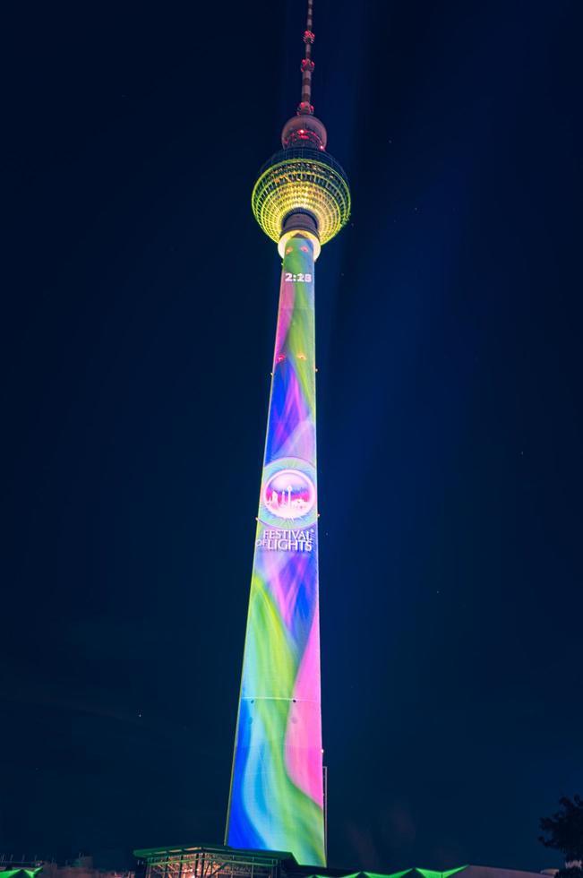 festival of lights 2021, here the Berlin Ferneturm is illuminated photo