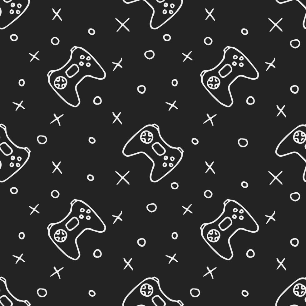 Pattern with gamepad icons. Seamless gaming pattern. vector
