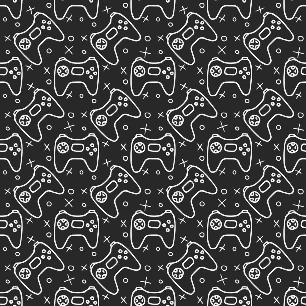 Pattern with gamepad icons. Seamless gaming pattern. vector
