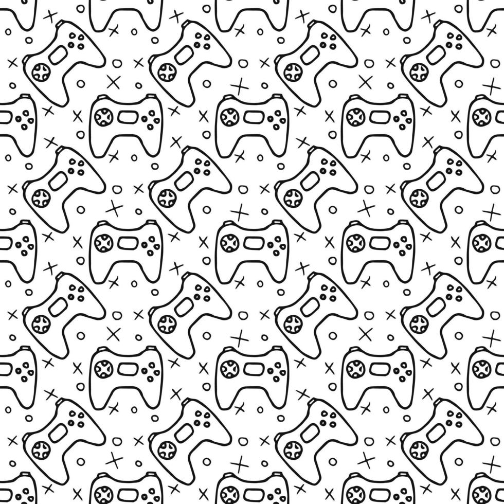Pattern with gamepad icons. Seamless gaming pattern. vector