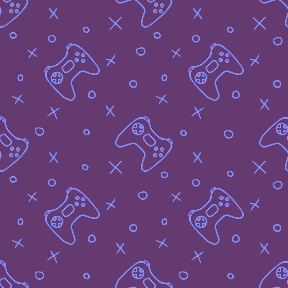 Pattern with gamepad icons. Seamless gaming pattern. vector