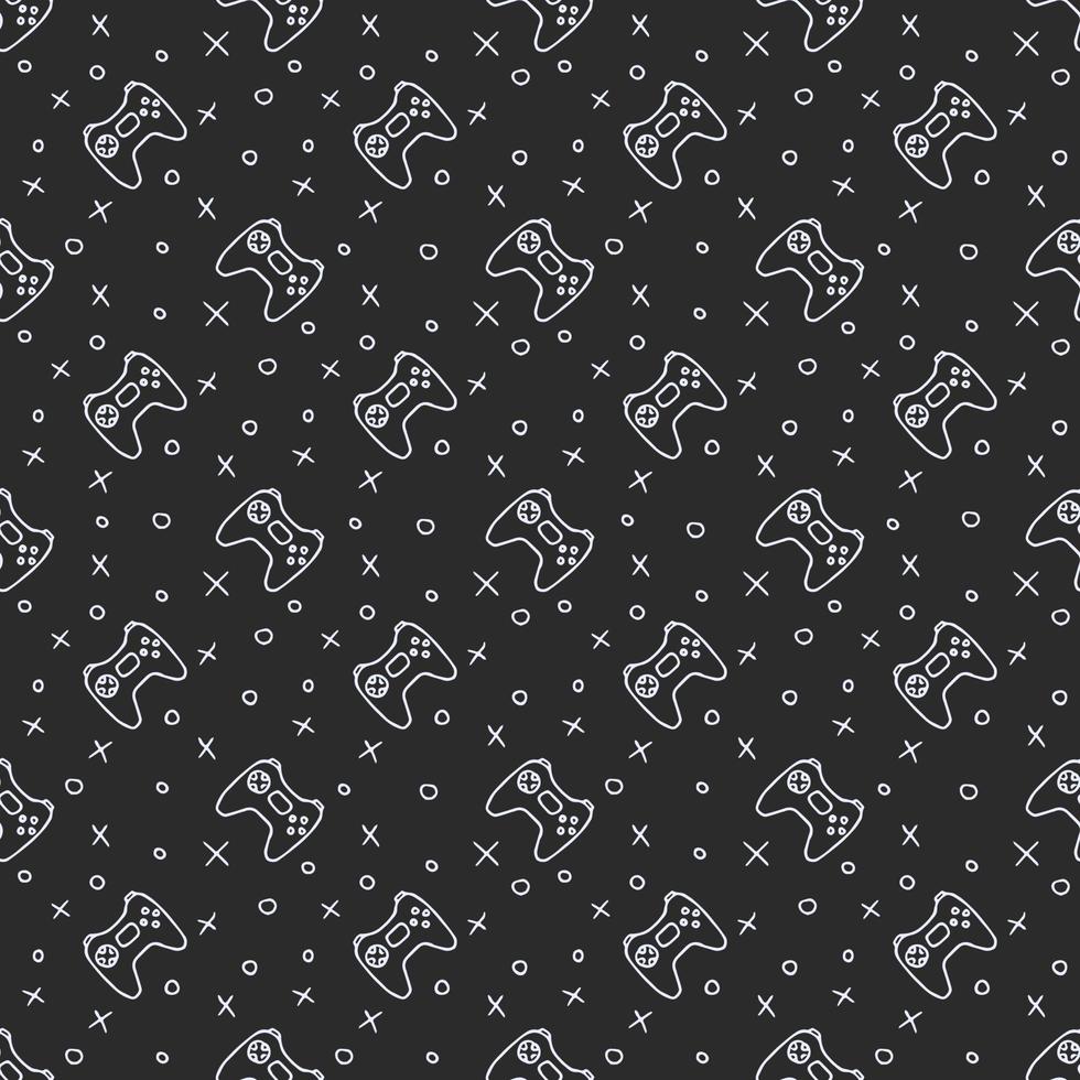 Pattern with gamepad icons. Seamless gaming pattern. vector