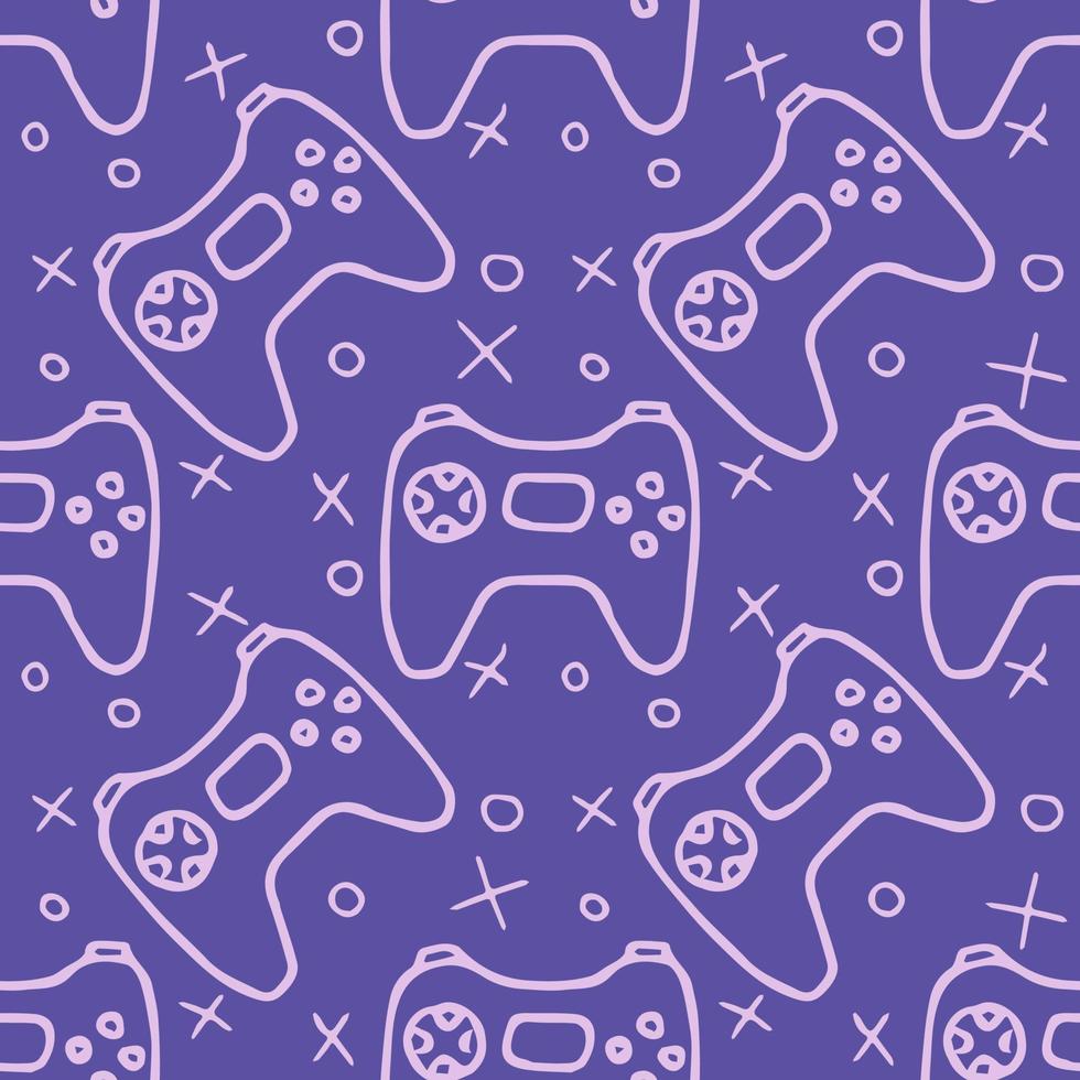 Pattern with gamepad icons. Seamless gaming pattern. vector