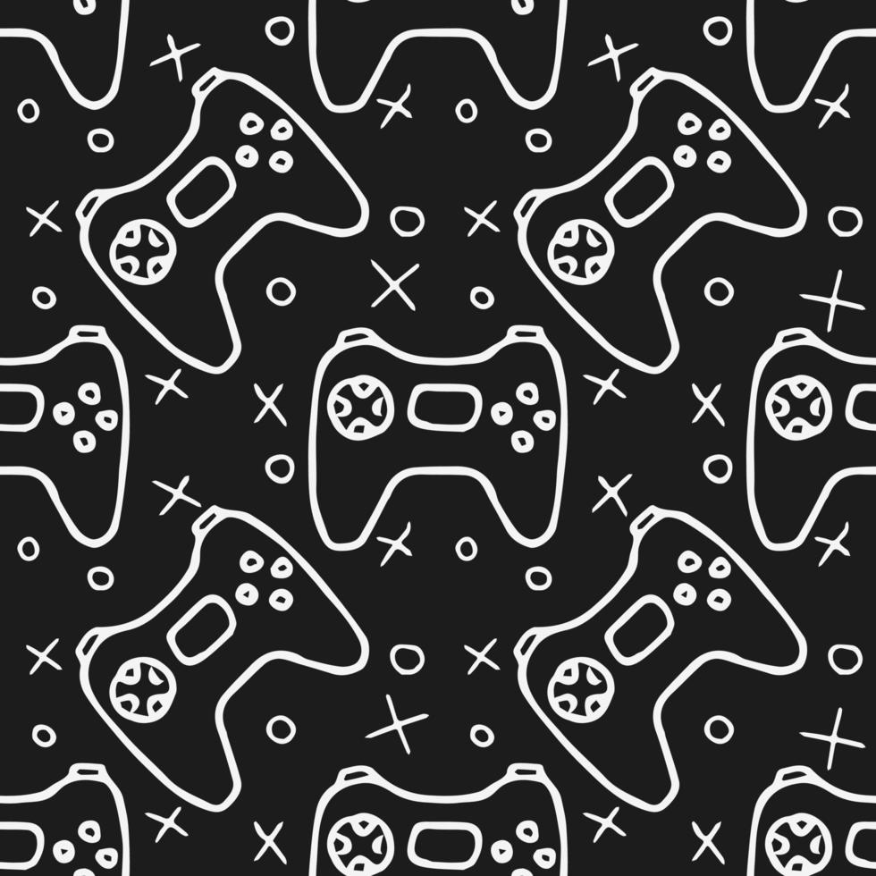 Pattern with gamepad icons. Seamless gaming pattern. vector