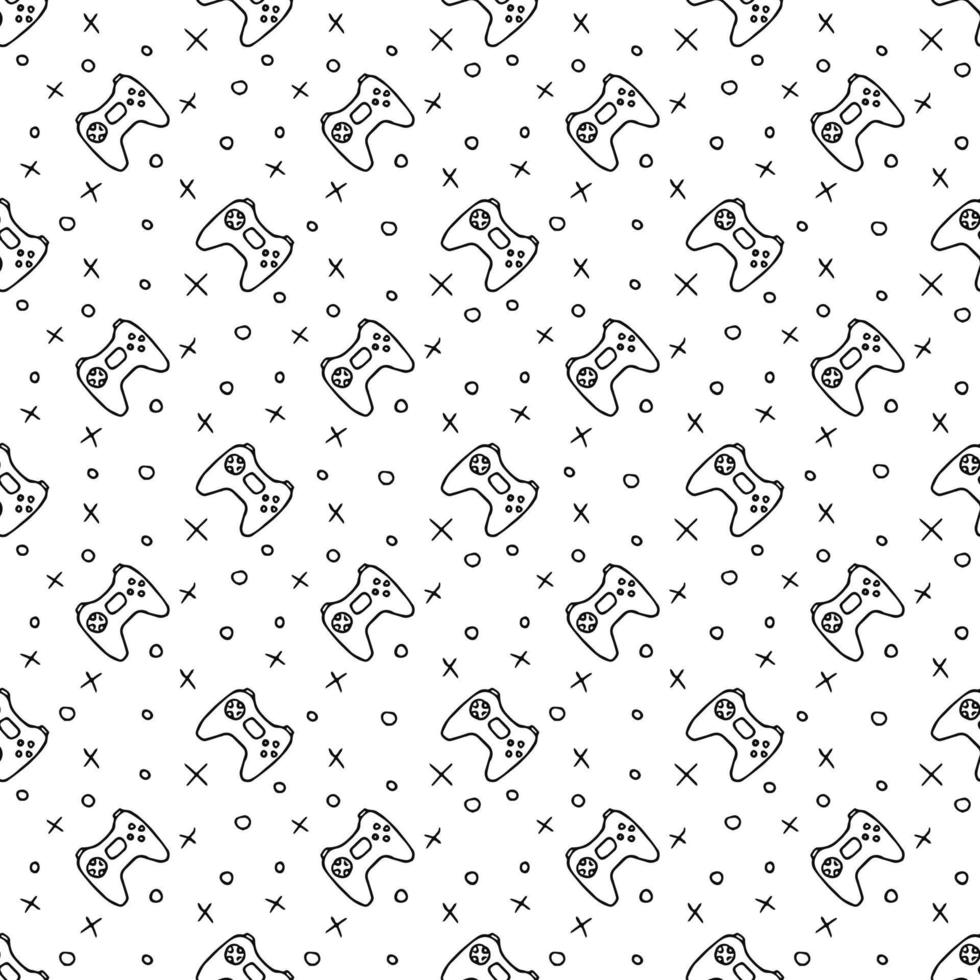 Pattern with gamepad icons. Seamless gaming pattern. vector