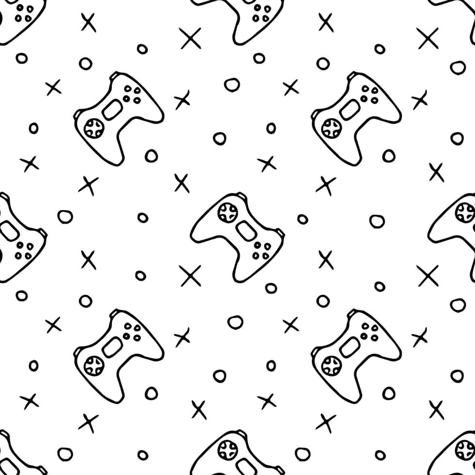 Pattern with gamepad icons. Seamless gaming pattern. vector