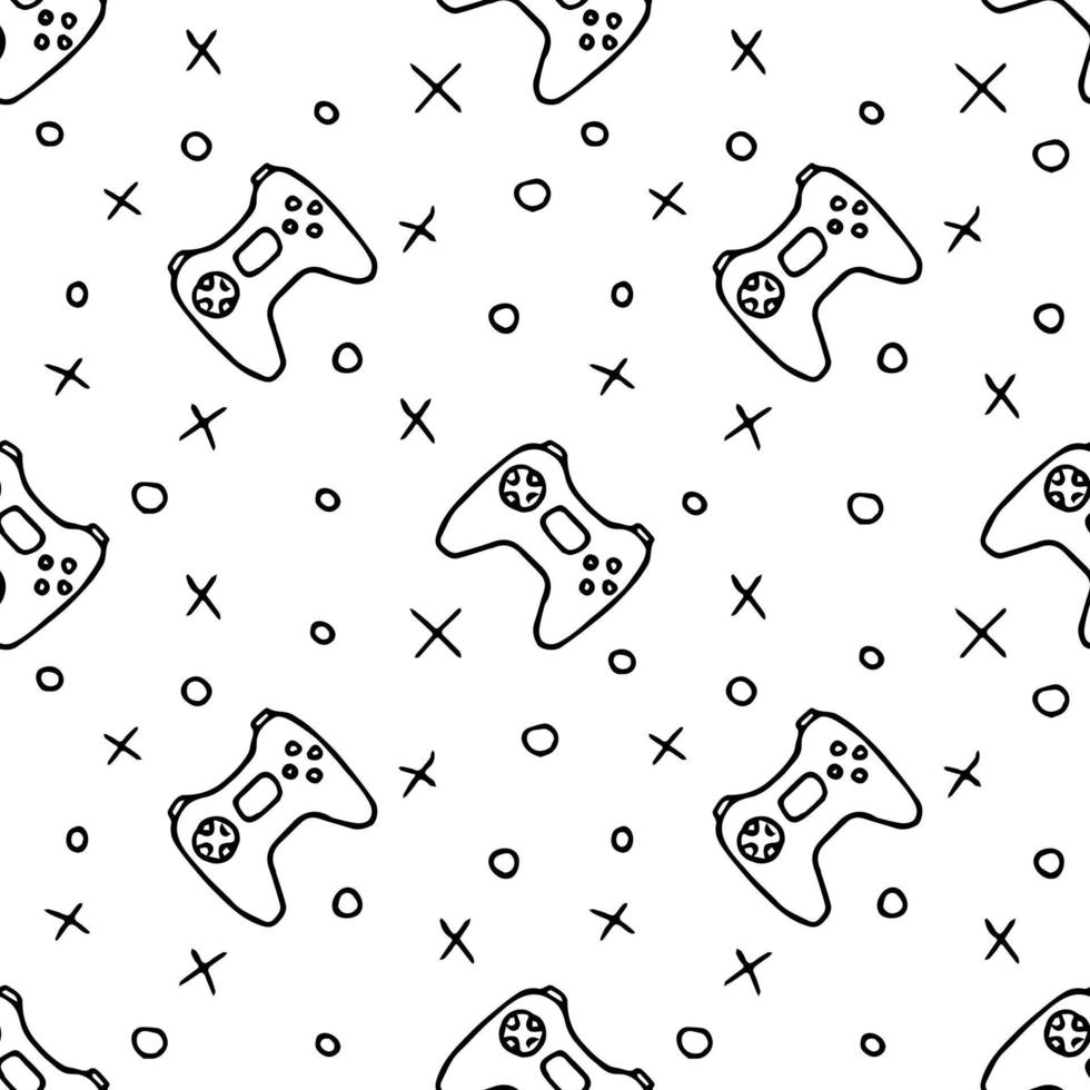 Pattern with gamepad icons. Seamless gaming pattern. vector