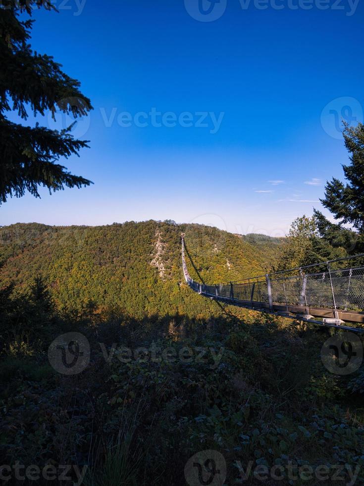 View of the landscape from the Geierlay suspension bridge photo