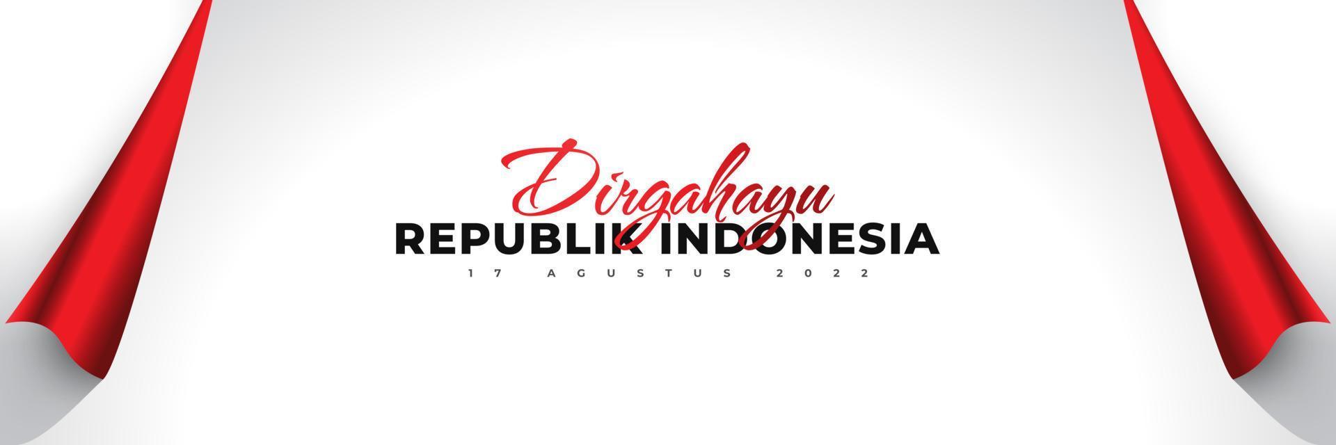 Happy Indonesia Independence Day. Indonesia Independence Day Background in Paper Style, Usable for Banner, Poster and Greeting Card. Dirgahayu Republik Indonesia vector