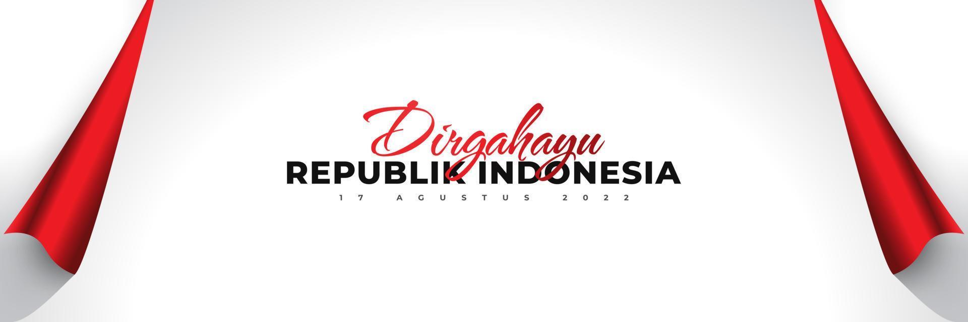 feliz día de la independencia de indonesia. fondo del día de la independencia de indonesia en estilo papel, utilizable para pancarta, afiche y tarjeta de felicitación. dirgahayu republik indonesia vector