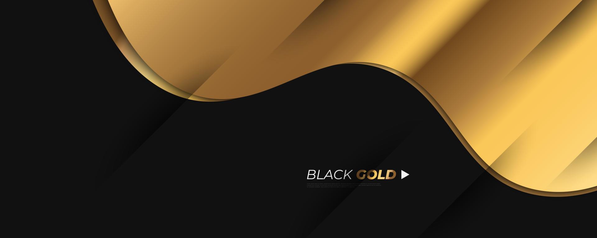 Luxury Black and Gold Background in Paper Cut Style with Glitter and Light Effect. Premium Black and Gold Background for Award, Nomination, Ceremony, Formal Invitation or Certificate Design vector