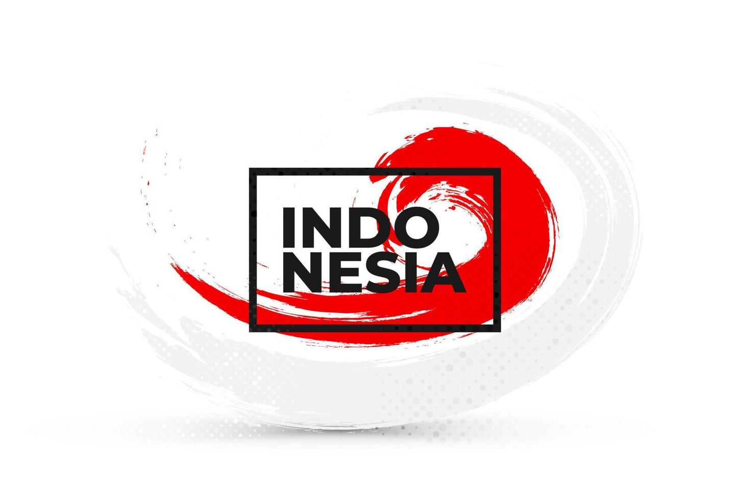 Indonesia Flag with Brush Concept. Happy Indonesian Independence Day. Flag of Indonesia in Grunge Style vector