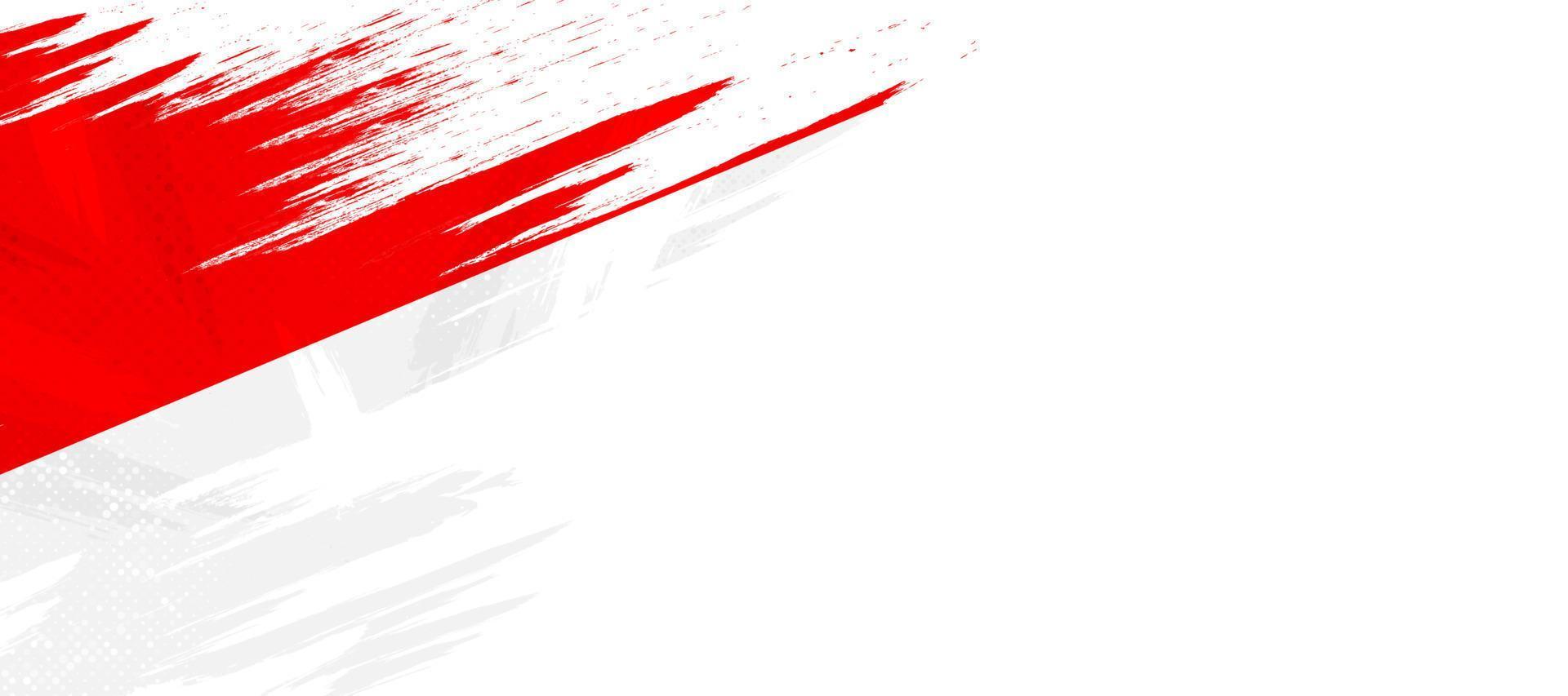 Indonesia Flag with Brush Concept. Happy Indonesian Independence Day. Flag of Indonesia in Grunge Style vector