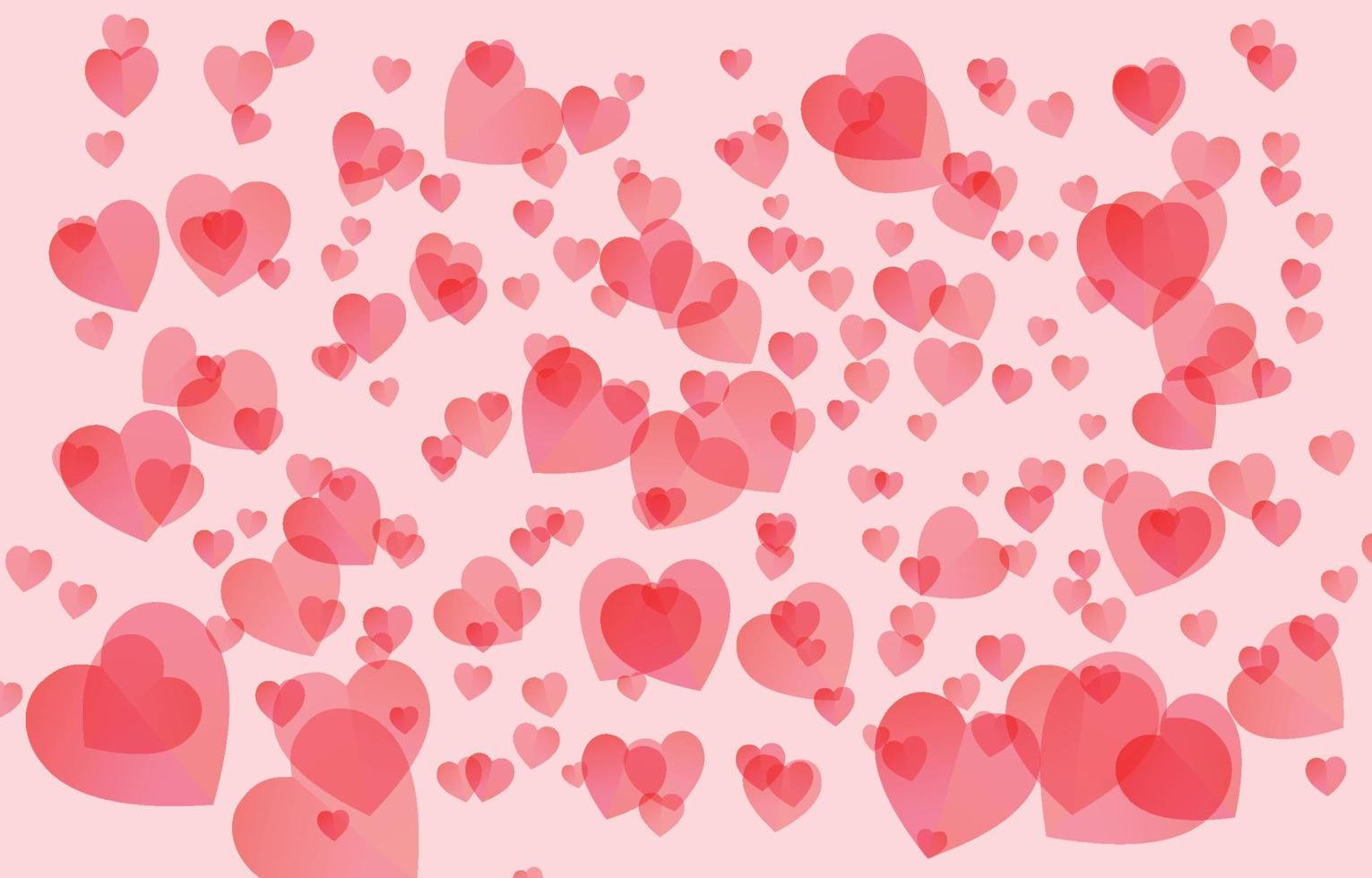 elementos de diseño plano en forma de corazón sobre fondo rosa y dulce. símbolos vectoriales de amor por el feliz día de san valentín, diseño de tarjetas de felicitación. vector