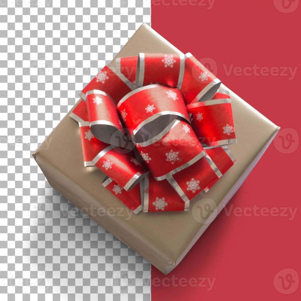 Top up view christmas box isolated photo
