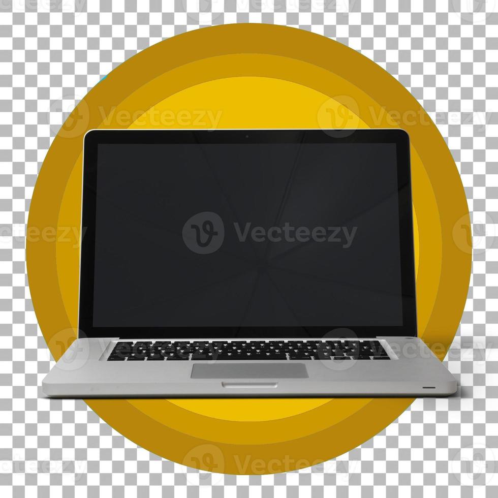 Computer laptop isolated on transparent background. photo