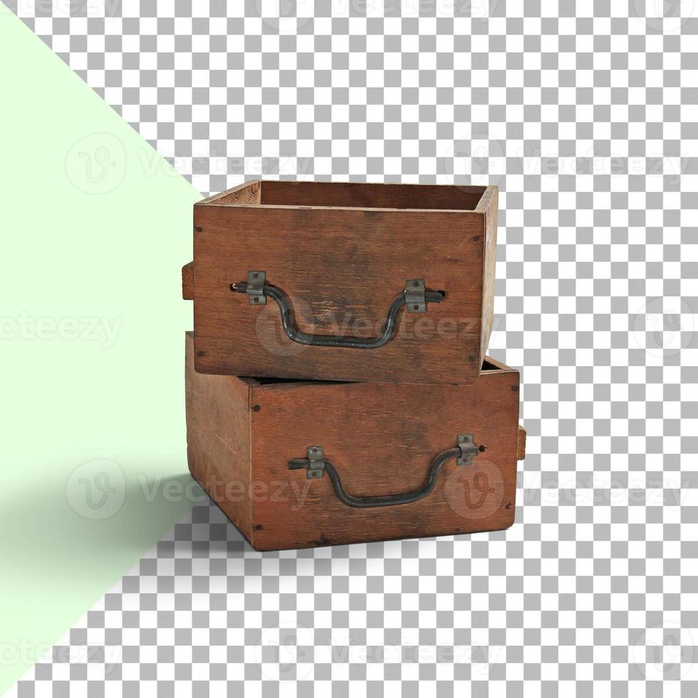 Close-Up Of wooden boxes Against transparent Background photo