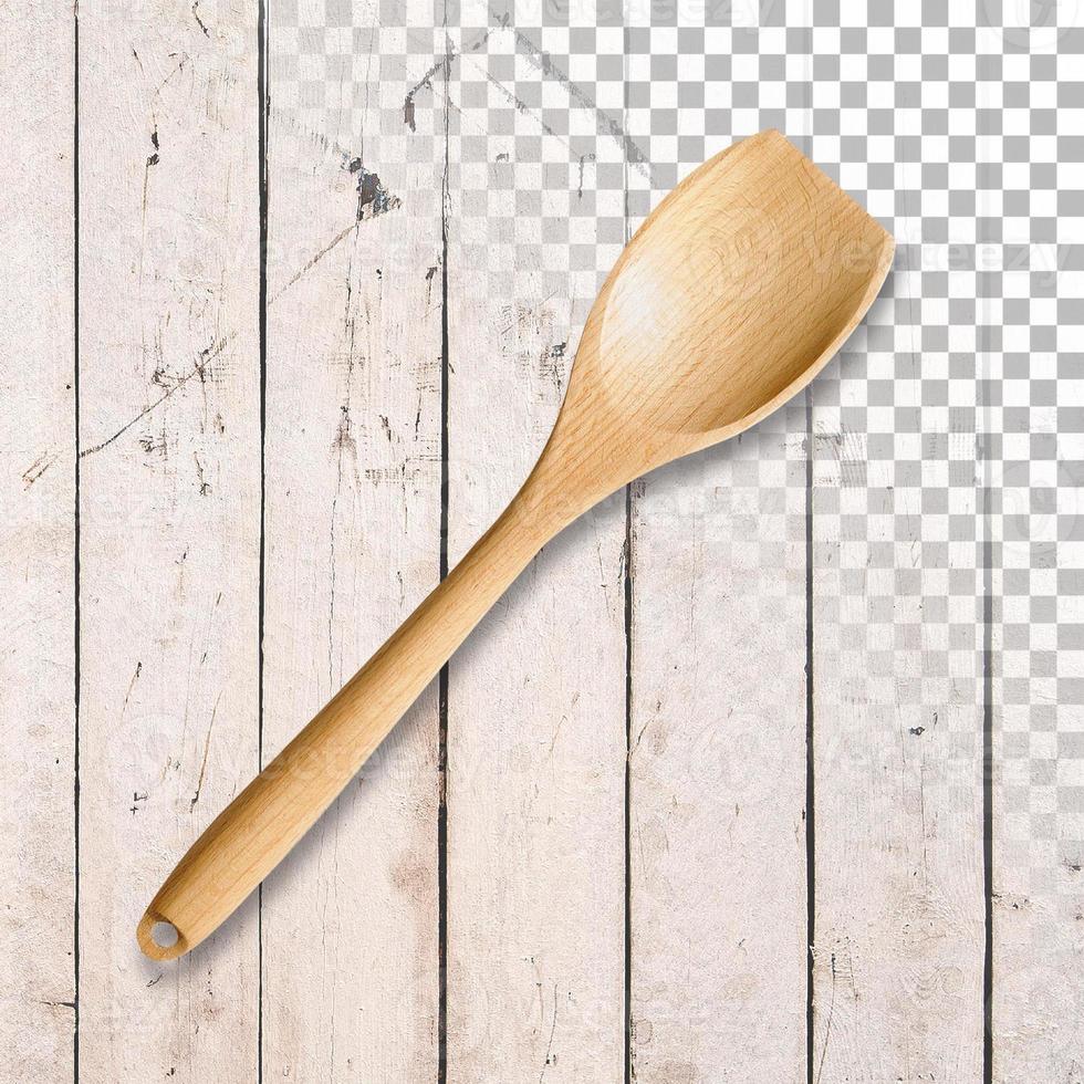 Bamboo spatula isolated on transparency background. photo