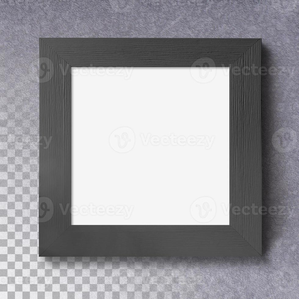 Isolated horizon blank photo frame on the wall