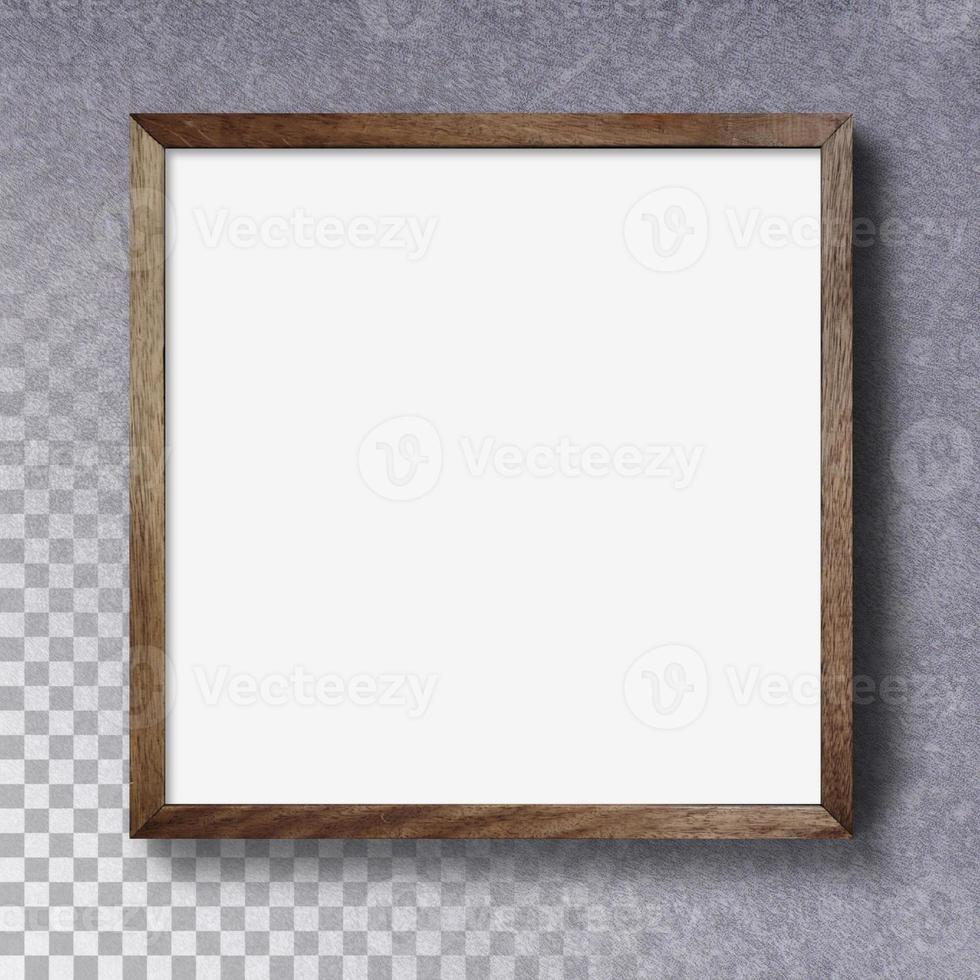 Isolated horizon blank photo frame on the wall