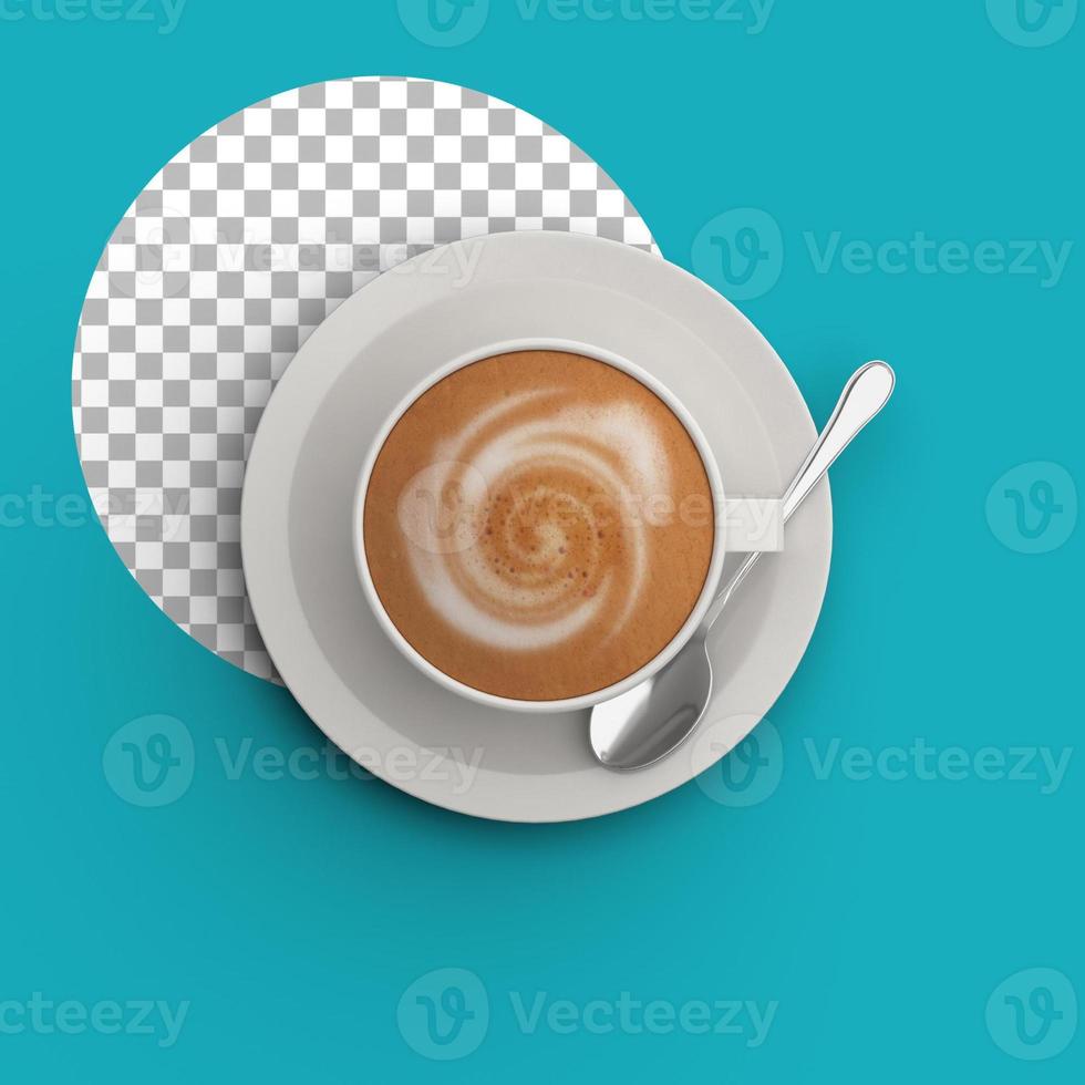 Top up view hot latte isolated photo