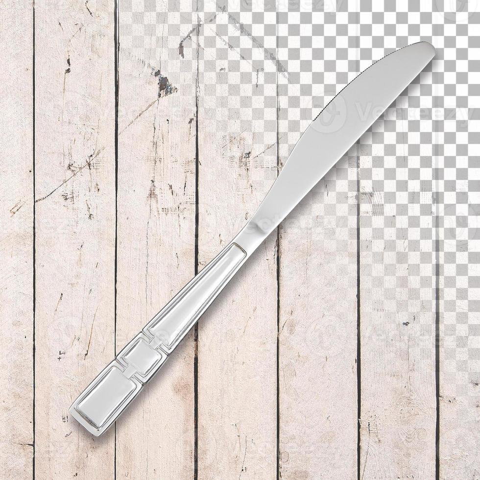 Silver cutlery knife isolated on transparent background. photo