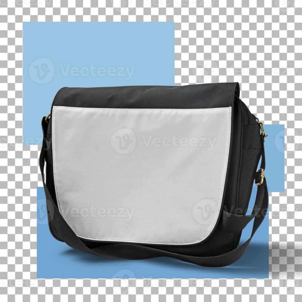 Black and white school bag isolated photo