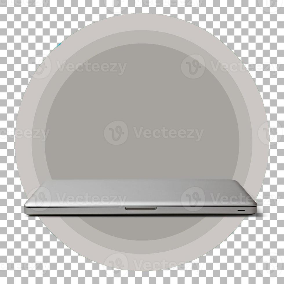 Computer laptop isolated on transparent background. photo