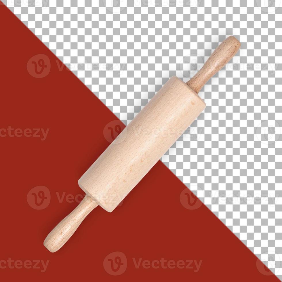 Kitchen wooden Roller pin isolated photo