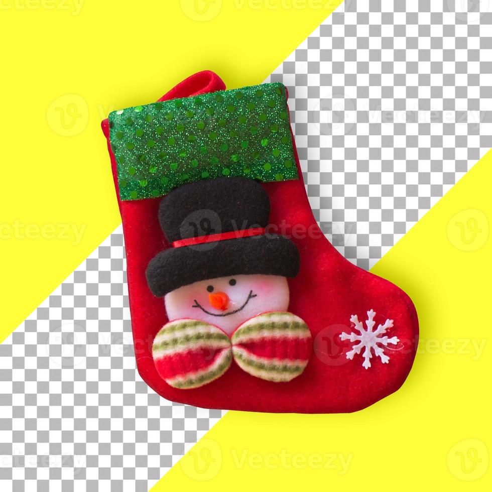 Red Christmas gift sock isolated photo