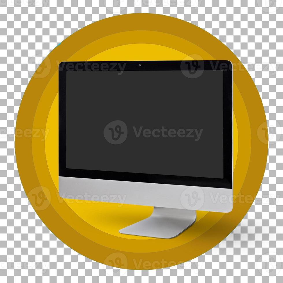 monitor de pc en blanco con fondo transparente foto