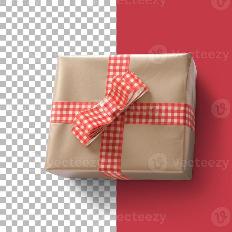 Top up view christmas box isolated photo