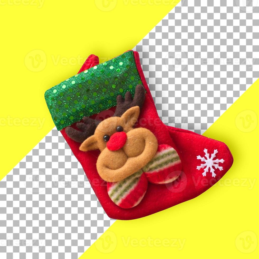 Red Christmas gift sock isolated photo