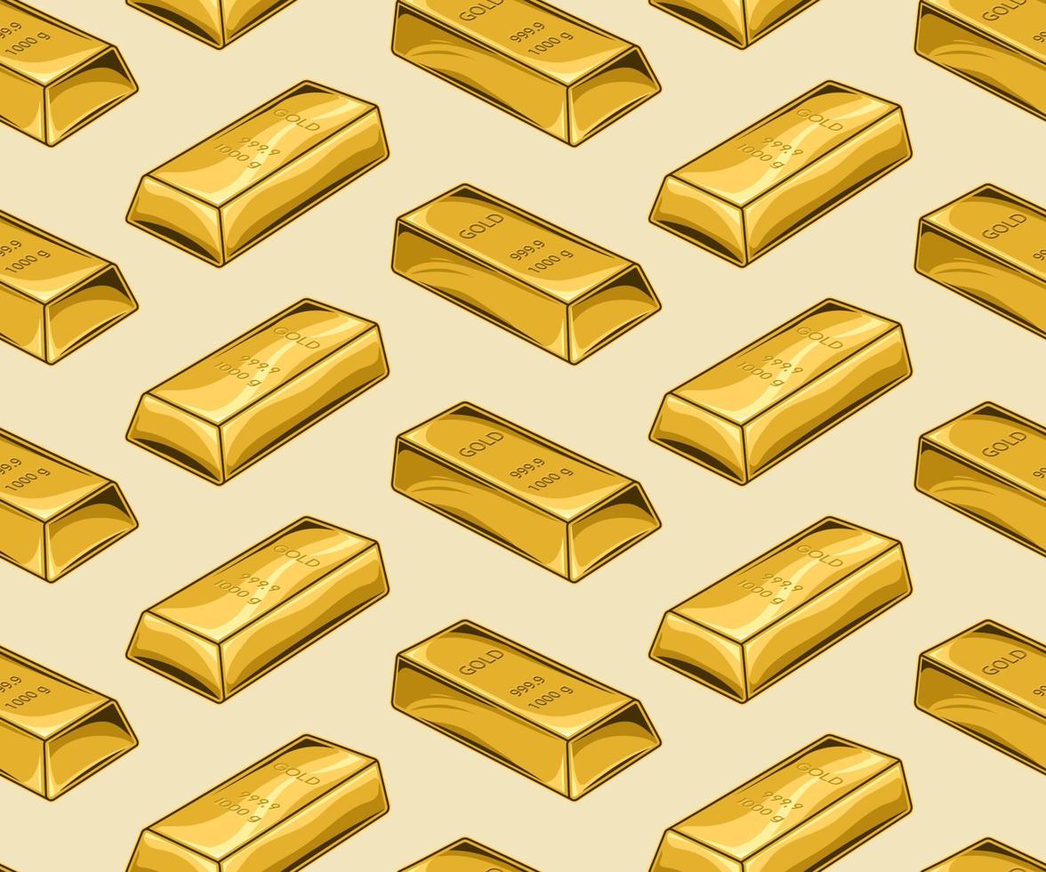 Herringbone pattern with volumetric pure gold bars. Vintage vector illustration on beige background.