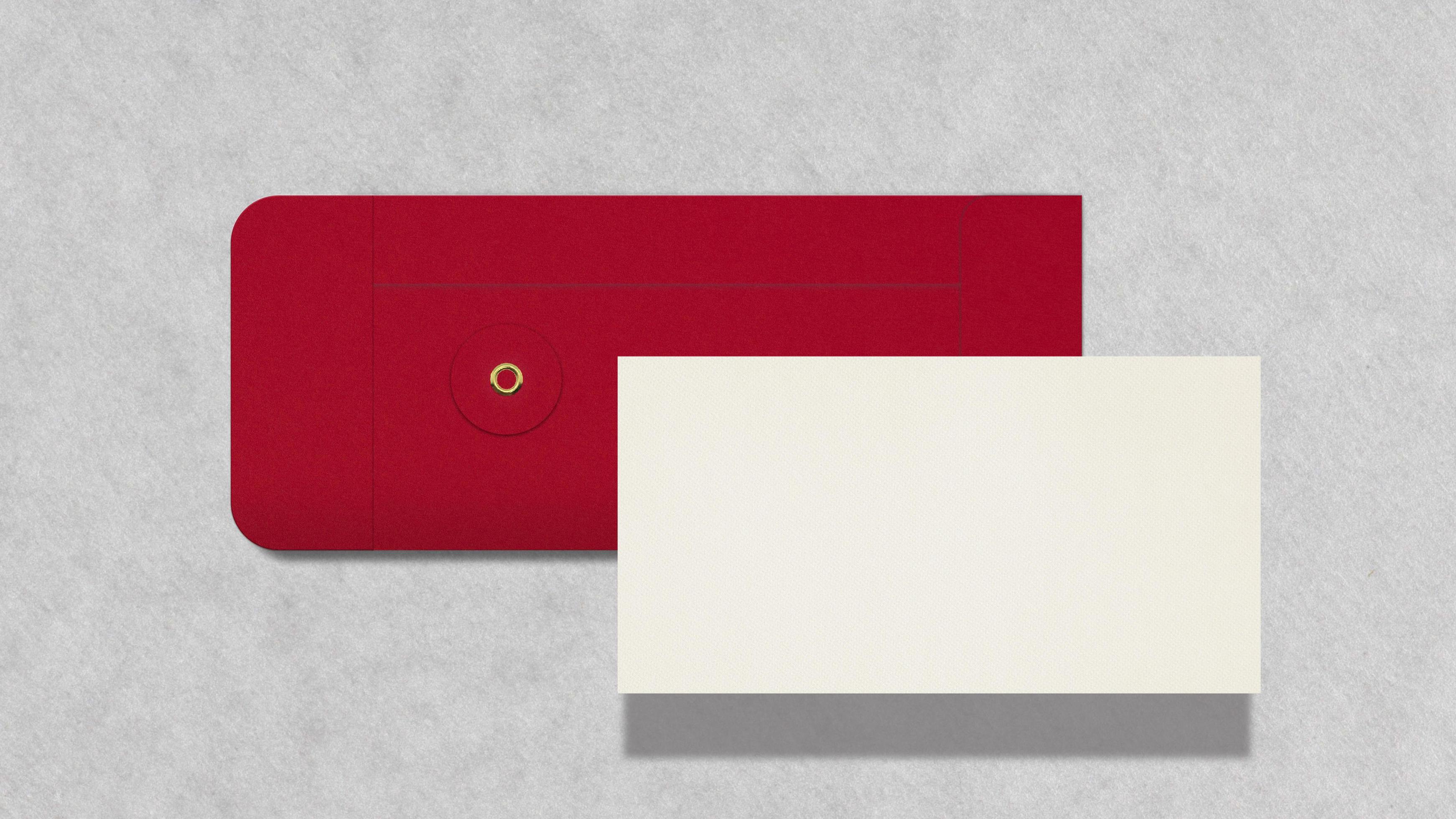 Blank card mockup with red envelope 9741237 Stock Photo at Vecteezy