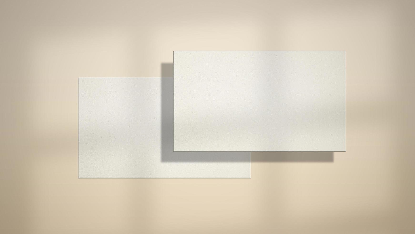 Minimal cards mockup with shadow overlay photo