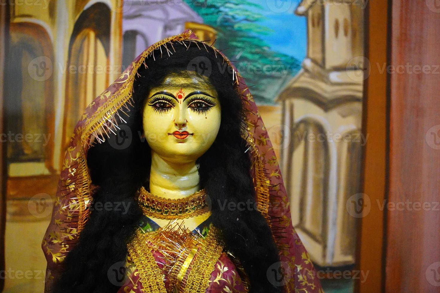 statue of female in janakpur temple in nepal photo