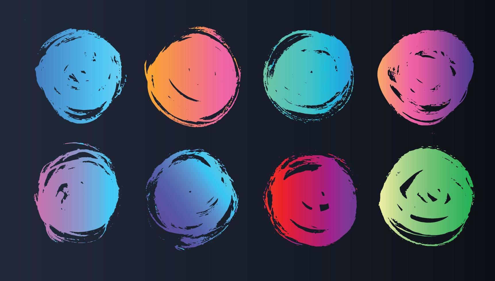 Grunge circle on black background. vector