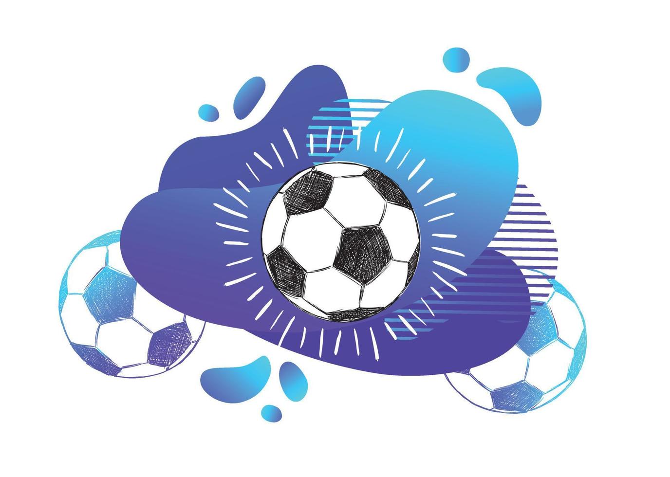 Football, soccer ball sketch. Fluid abstract background. Banners with flowing liquid shapes. vector