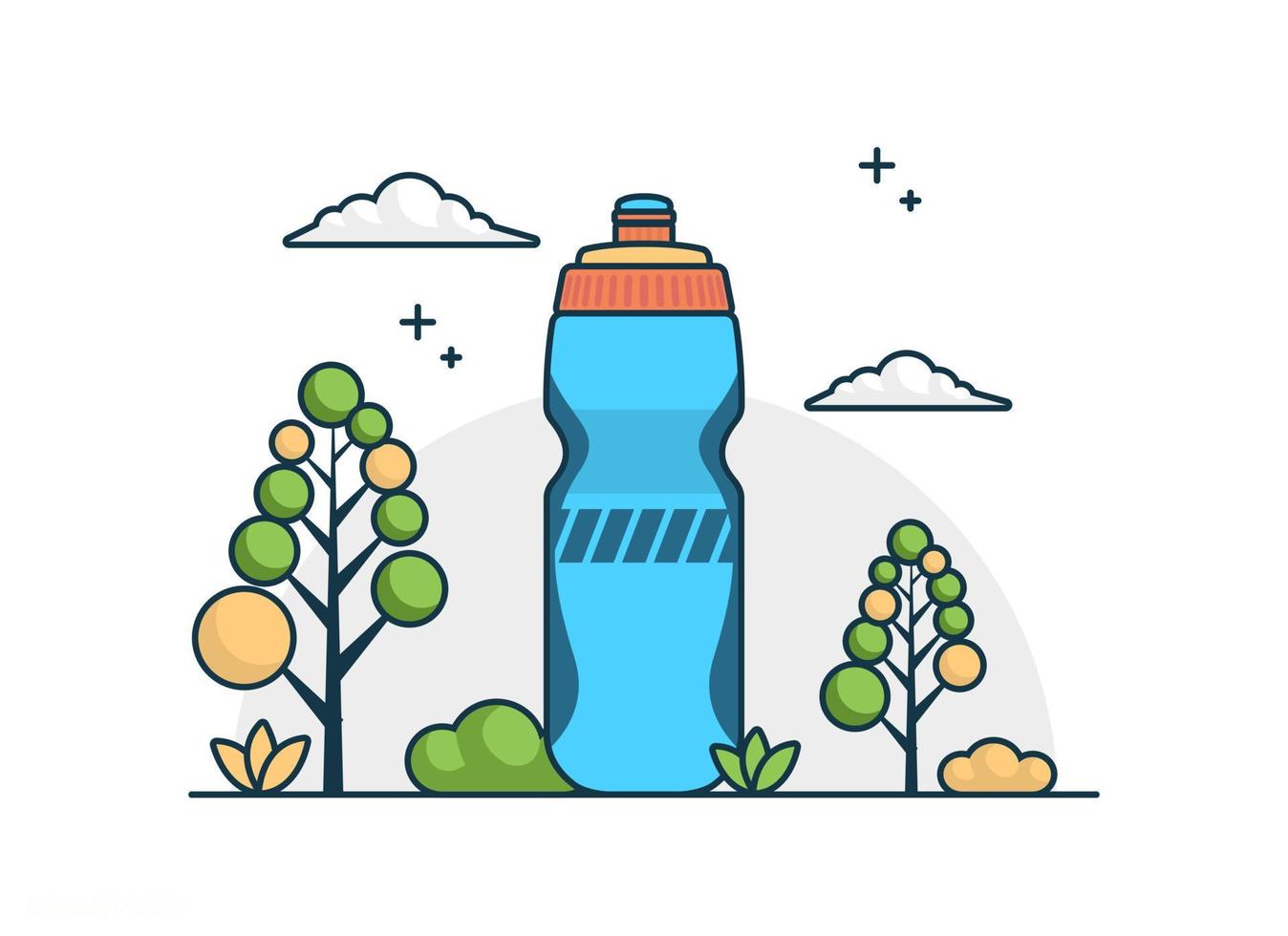 botella de vector plano para ilustración de camping