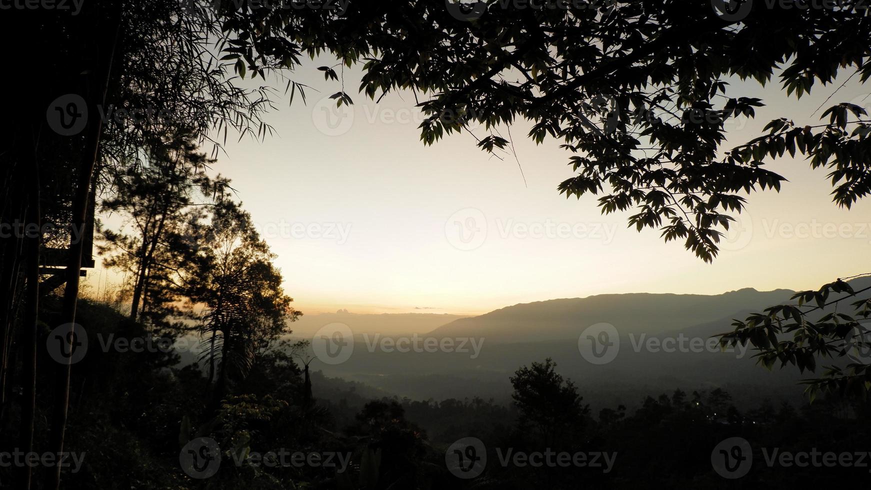 sunrise in the mountains of Aceh photo